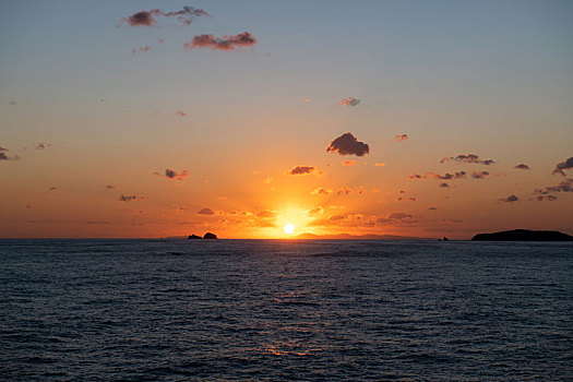 渤海湾海上日出