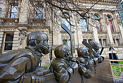 青铜,雕塑,户外,市区,多伦多,安大略省,加拿大