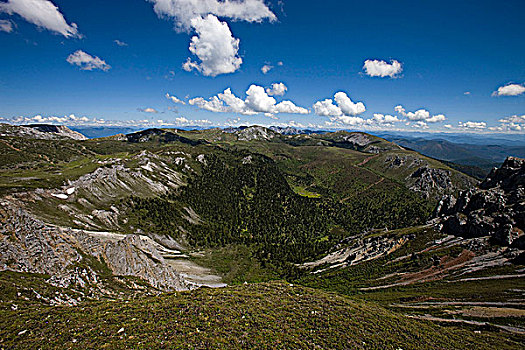 山峦,北方,云南,雪,山,香格里拉,中国