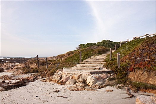 楼梯,海滩,加利福尼亚