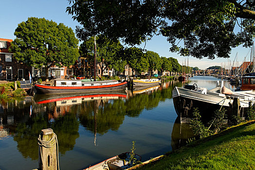 水道,船,北荷兰省,荷兰