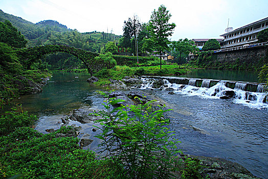 小溪,古桥,万年桥,山水,古村