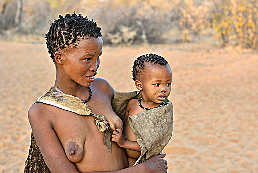 女人,幼儿,手臂,丛林原住民,部落,头像,卡拉哈里沙漠,纳米比亚,非洲
