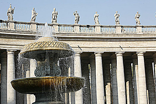 罗马,喷泉,雕塑,户外,大教堂