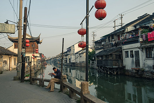 苏州,山塘,早晨