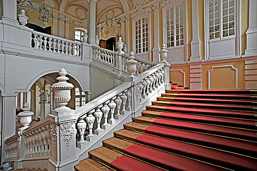 楼梯,巴洛克,宫殿,拉脱维亚,波罗的海国家,欧洲