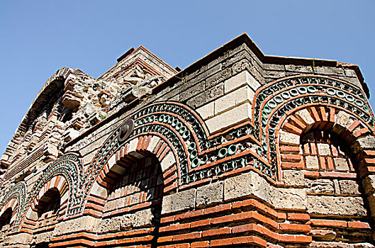 保加利亚,内塞巴尔,教堂,世纪,装饰,绿色,陶瓷,陶器,联合国教科文组织
