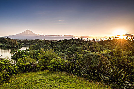 山,塔拉纳基,静态,火山,北岛,新西兰