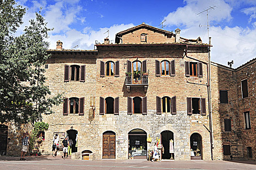 中世纪,房子,中央教堂,圣吉米尼亚诺,意大利