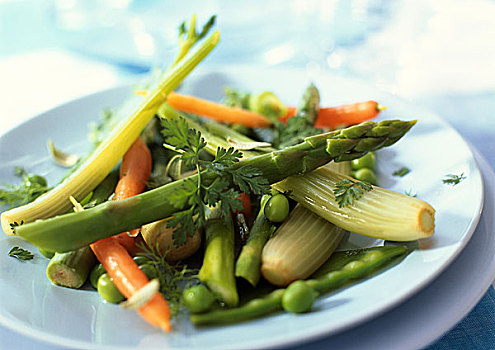 盘子,春季蔬菜,特写
