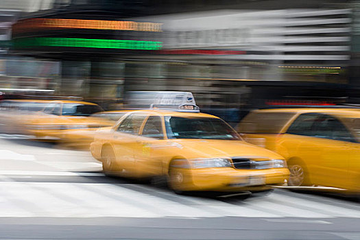 黄色,城市街道,曼哈顿,纽约