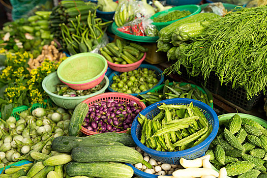 健康,新鲜,蔬菜,湿,市场