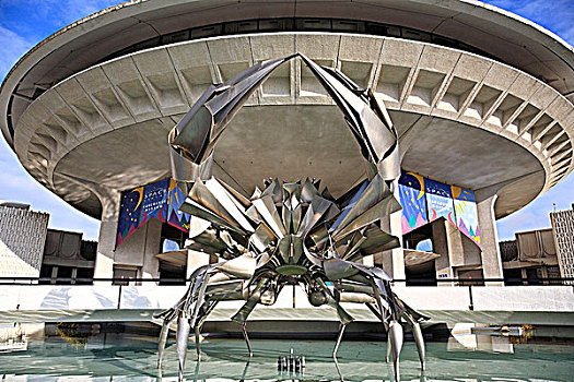 温哥华,天文馆,螃蟹,雕塑,不列颠哥伦比亚省,加拿大
