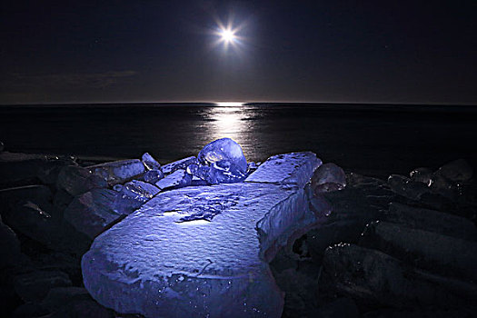 北海道,饰品,冰,满月
