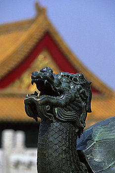 中国,北京,故宫,青铜,龟,特写
