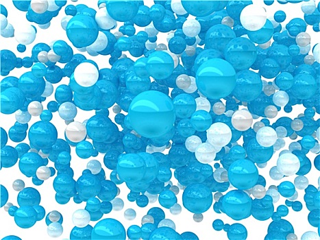 抽象,蓝色,白色,球,隔绝