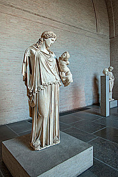 女神,平和,孩子,古代雕塑展览馆,慕尼黑,巴伐利亚,德国,欧洲