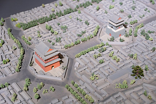 北京钟鼓楼沙盘模型