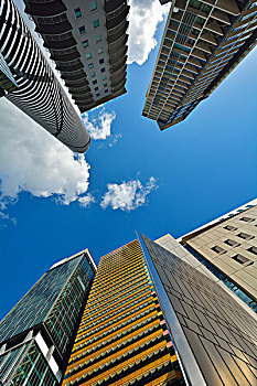 风景,摩天大楼,天空,无限,塔楼,左边,街道,地点,布里斯班,昆士兰,澳大利亚