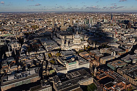 航拍,伦敦,首都,圣保罗大教堂,风景,摩天大楼,建筑,城市天际线