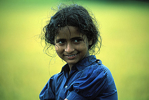 女孩,浸透,背影,学校,孟加拉