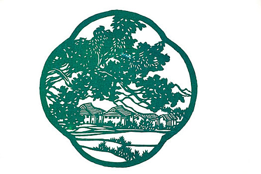 剪紙-山水