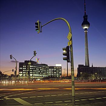 写字楼,电视塔,广场,柏林,德国