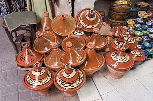 传统,摩洛哥,陶器,店,马拉喀什