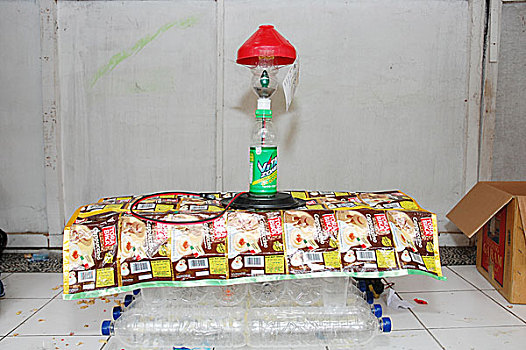 灯,循环利用,塑料制品,垃圾,白天,条理,意识,再生,班图尔,印度尼西亚,四月,2008年