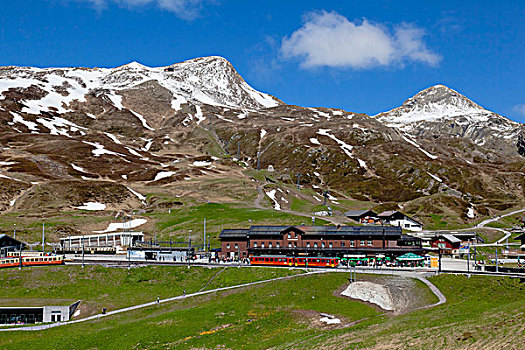火车站,少女峰,伯尔尼阿尔卑斯山,瑞士