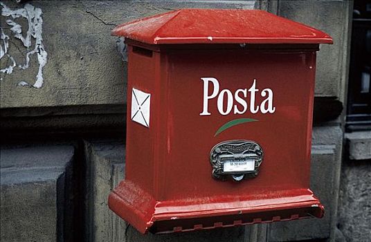 红色,邮筒,邮政