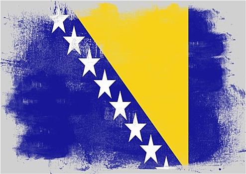 旗帜,波斯尼亚,黑塞哥维那,涂绘,画刷