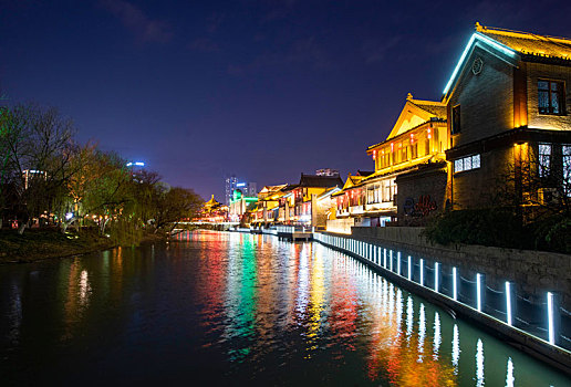 江苏淮安里运河文化长廊夜景
