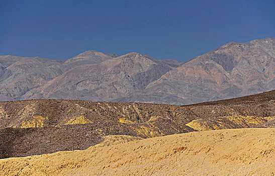 侵蚀,石头,脱色,矿物质,芥末,峡谷,看,死亡谷国家公园,莫哈维沙漠,加利福尼亚,美国