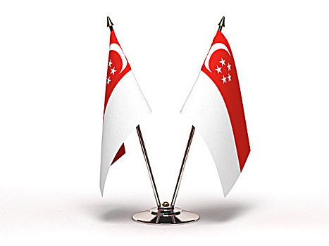 微型,旗帜,新加坡,隔绝