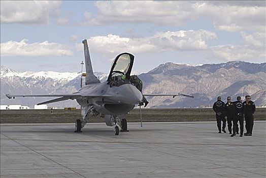 f-16,战斗机,战隼,山,空军,犹他,美国