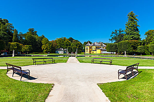 公园,海尔布伦,宫殿,靠近,萨尔茨堡,萨尔茨堡州,奥地利,欧洲