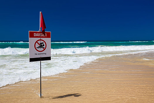 禁止游泳,旗帜,海滩,澳大利亚