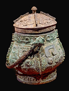 青铜器及青铜艺术－商,兽面纹铜壶