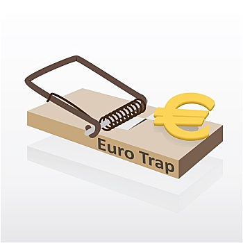 老鼠夹,欧元,钱,矢量,插画