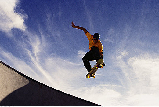 男人,滑板,跳跃,空中