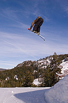 滑雪者,技巧,跳跃,地形,公园,滑雪区