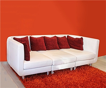 红色,垫子,沙发