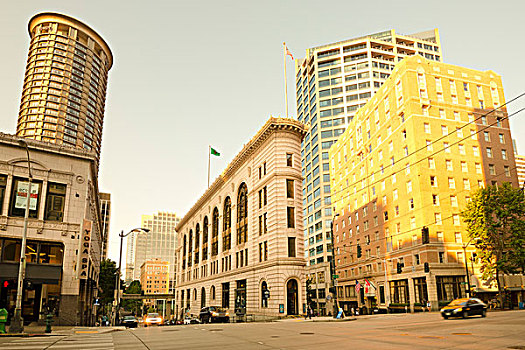 时代广场,建筑,西雅图,华盛顿,美国
