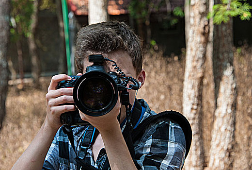 青少年,拍照,职业,相机