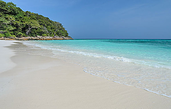 白沙滩,热带,晶莹,安达曼海,岛屿,泰国