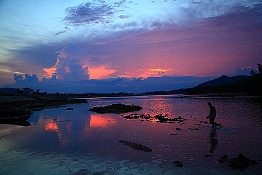 椰子岛上看夕阳