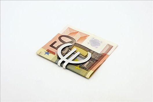 50欧元,钞票,货币,银,钞票夹,欧元符号
