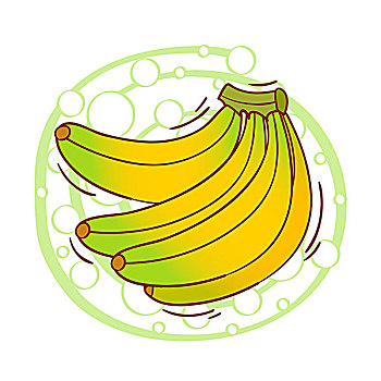 插画,香蕉,白色背景