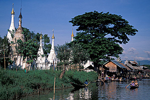 亚洲,缅甸,茵莱湖,水上市场